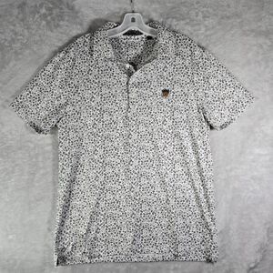 G/Fore Golf Polo Shirt Mens M White Floral Performance Bel Air Country Club BACC